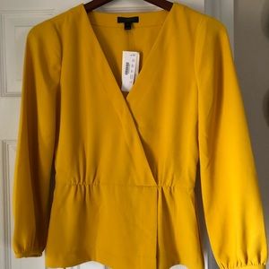 J Crew Mustard Yellow Size 0 Blouse